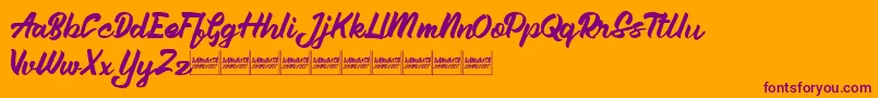 Aleenademo Font – Purple Fonts on Orange Background