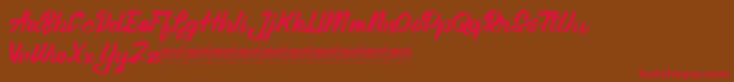 Aleenademo Font – Red Fonts on Brown Background