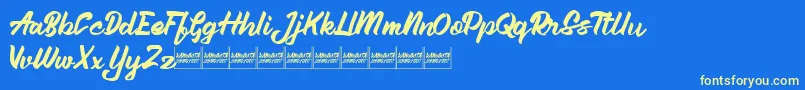 Aleenademo Font – Yellow Fonts on Blue Background