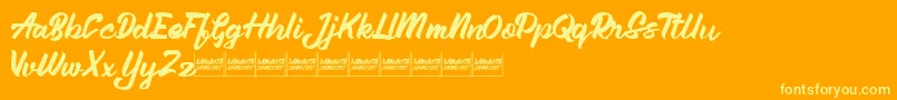 Aleenademo Font – Yellow Fonts on Orange Background