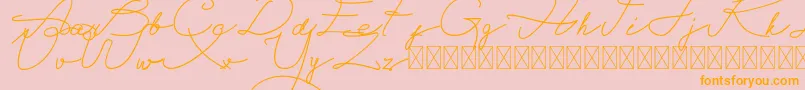 Alegant Script Free-Schriftart – Orangefarbene Schriften auf rosa Hintergrund