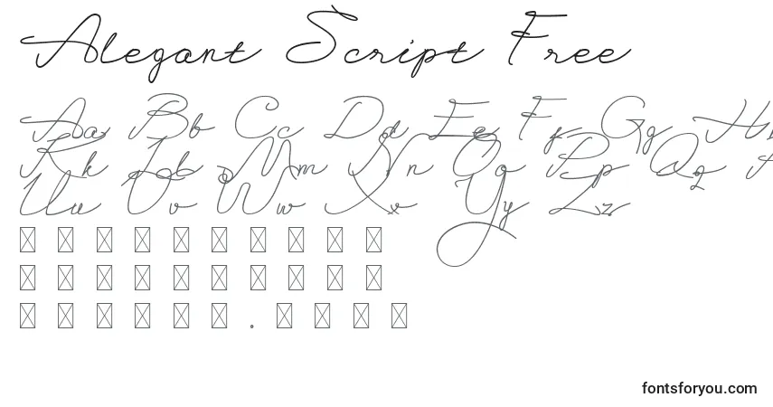 Alegant Script Free (119009)-fontti – aakkoset, numerot, erikoismerkit