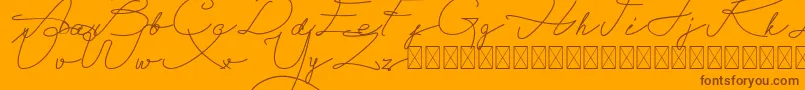 Alegant Script Free-Schriftart – Braune Schriften auf orangefarbenem Hintergrund