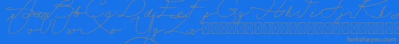 Alegant Script Free-Schriftart – Graue Schriften auf blauem Hintergrund