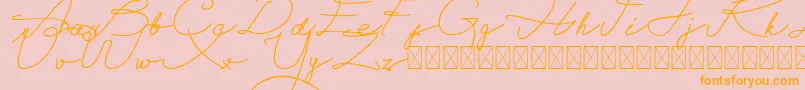 Alegant Script Free-Schriftart – Orangefarbene Schriften auf rosa Hintergrund