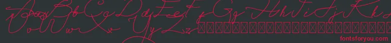 フォントAlegant Script Free – 黒い背景に赤い文字