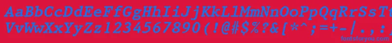 Prestige12PitchBoldItalicBt Font – Blue Fonts on Red Background