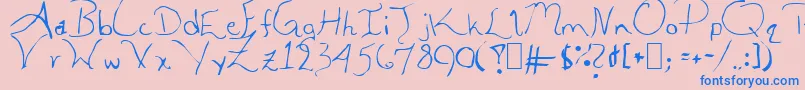 フォントALEIA – ピンクの背景に青い文字
