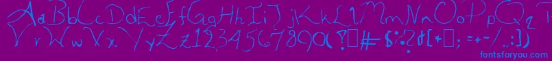 ALEIA-Schriftart – Blaue Schriften auf violettem Hintergrund