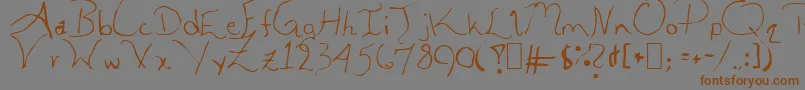 Weitere Informationen zur ALEIA-Schriftart ALEIA-Schriftart – Braune Schriften auf grauem Hintergrund