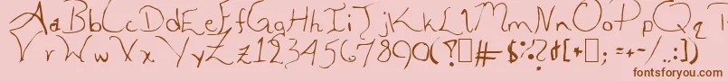 Fonte ALEIA – fontes marrons em um fundo rosa