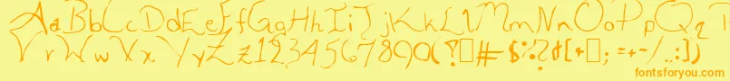 Saiba mais sobre a fonte ALEIA Fonte ALEIA – fontes laranjas em um fundo amarelo