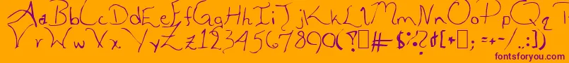 Weitere Informationen zur ALEIA-Schriftart ALEIA-Schriftart – Violette Schriften auf orangefarbenem Hintergrund