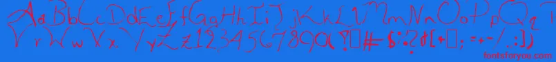 ALEIA Font – Red Fonts on Blue Background