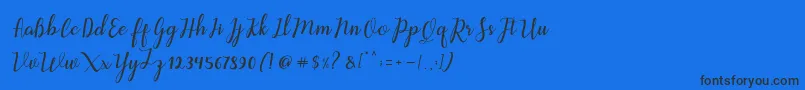 Aleria Script Font – Black Fonts on Blue Background