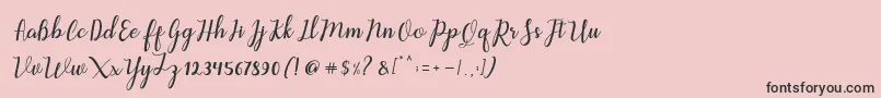 Fonte Aleria Script – fontes pretas em um fundo rosa