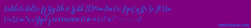 Шрифт Aleria Script – синие шрифты на фиолетовом фоне