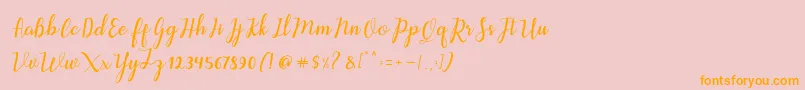 Police Aleria Script – polices orange sur fond rose