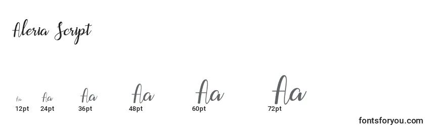 Размеры шрифта Aleria Script