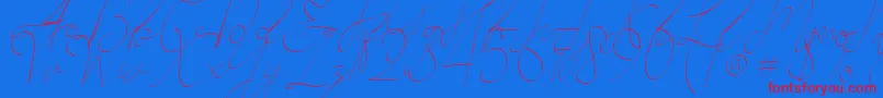 Alesana Font – Red Fonts on Blue Background