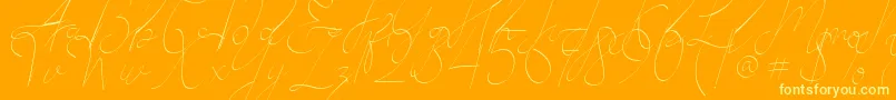 Alesana-Schriftart – Gelbe Schriften auf orangefarbenem Hintergrund