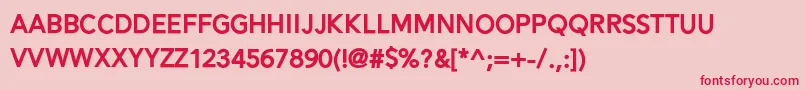 フォントAlesand Extra Bold – ピンクの背景に赤い文字