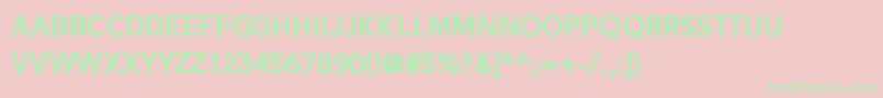 Шрифт Alesand Extra Bold – зелёные шрифты на розовом фоне