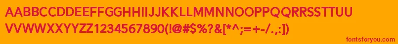 Alesand Extra Bold-Schriftart – Rote Schriften auf orangefarbenem Hintergrund