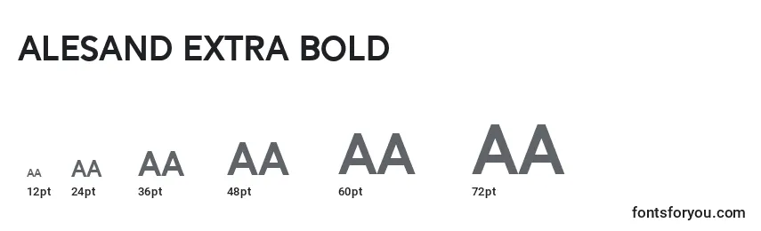 Размеры шрифта Alesand Extra Bold (119016)
