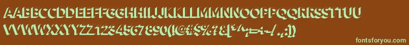 Alesand Extra Extrude Font – Green Fonts on Brown Background