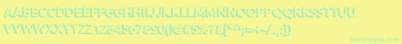 Alesand Extra Extrude Font – Green Fonts on Yellow Background