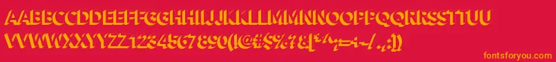 Alesand Extra Extrude Font – Orange Fonts on Red Background