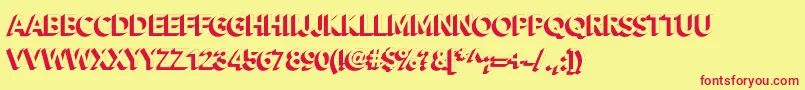 Alesand Extra Extrude Font – Red Fonts on Yellow Background
