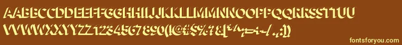 Alesand Extra Extrude Font – Yellow Fonts on Brown Background