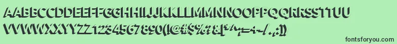 フォントAlesand Extra Extrude – 緑の背景に黒い文字