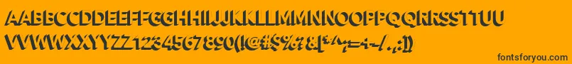 Alesand Extra Extrude-Schriftart – Schwarze Schriften auf orangefarbenem Hintergrund