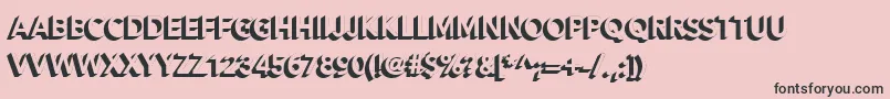 Alesand Extra Extrude-fontti – mustat fontit vaaleanpunaisella taustalla