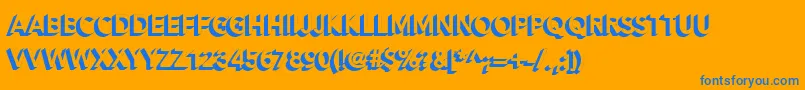 Alesand Extra Extrude Font – Blue Fonts on Orange Background