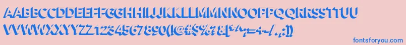 フォントAlesand Extra Extrude – ピンクの背景に青い文字