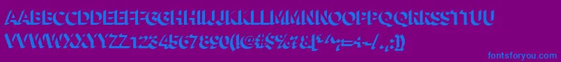 フォントAlesand Extra Extrude – 紫色の背景に青い文字