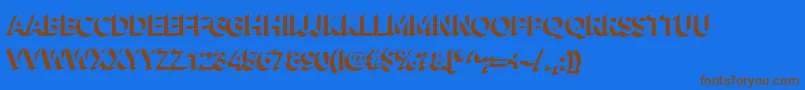 Шрифт Alesand Extra Extrude – коричневые шрифты на синем фоне