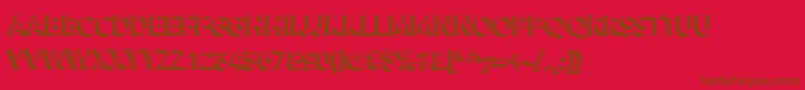 Alesand Extra Extrude-Schriftart – Braune Schriften auf rotem Hintergrund