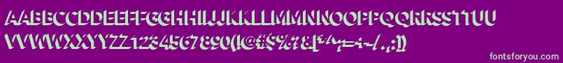 Alesand Extra Extrude-fontti – vihreät fontit violetilla taustalla