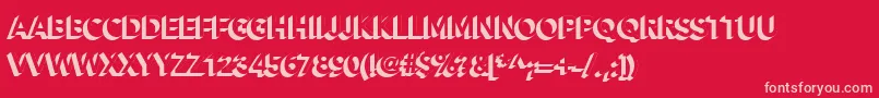 Alesand Extra Extrude-fontti – vaaleanpunaiset fontit punaisella taustalla
