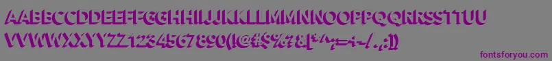 Alesand Extra Extrude-Schriftart – Violette Schriften auf grauem Hintergrund
