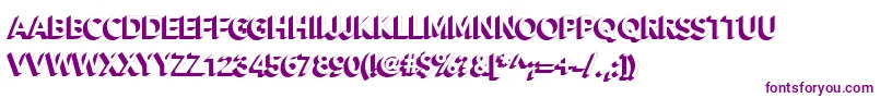 Alesand Extra Extrude-Schriftart – Violette Schriften auf weißem Hintergrund