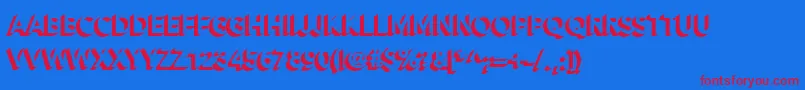 Alesand Extra Extrude Font – Red Fonts on Blue Background