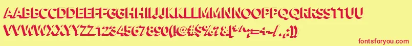 Alesand Extra Extrude Font – Red Fonts on Yellow Background