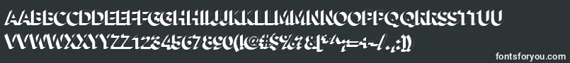Alesand Extra Extrude-fontti – valkoiset fontit mustalla taustalla
