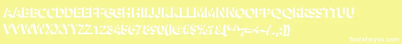 Шрифт Alesand Extra Extrude – белые шрифты на жёлтом фоне